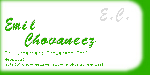 emil chovanecz business card